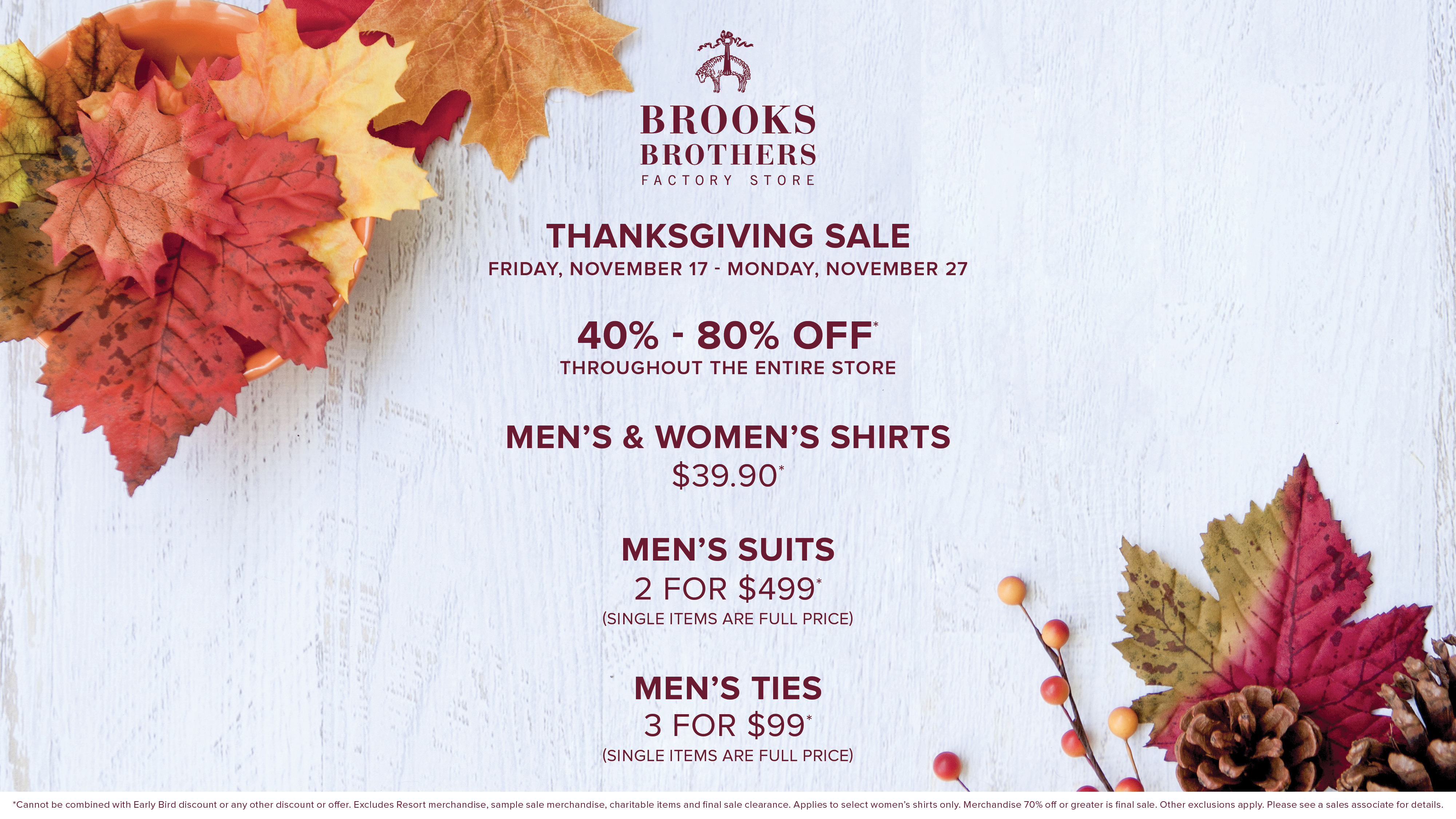 Brooks Brothers Thanksgiving Sale