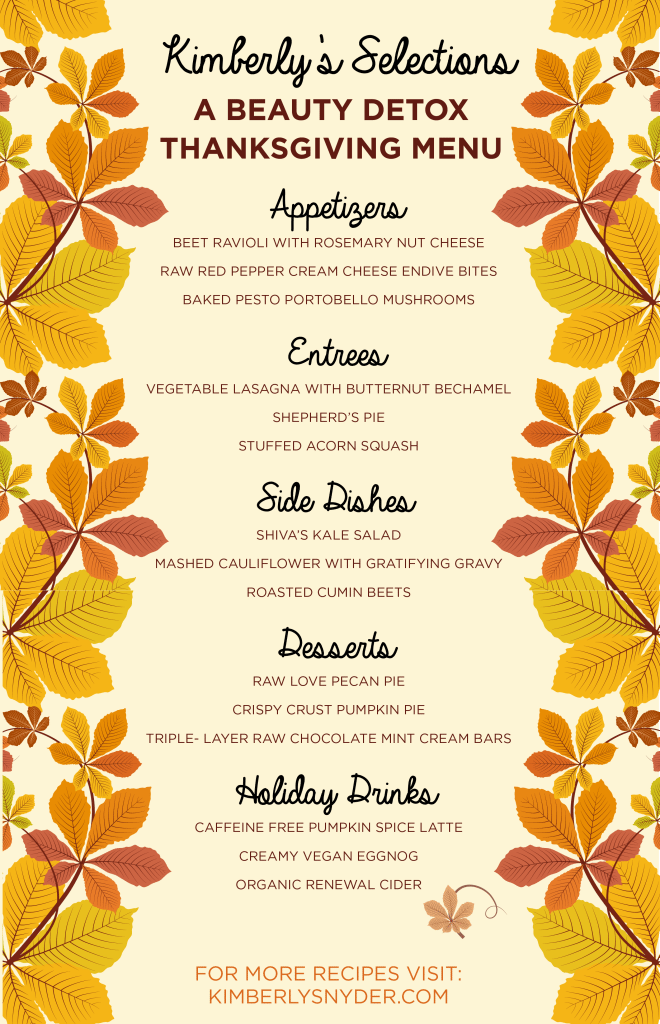 Thanksgiving Food List Menu