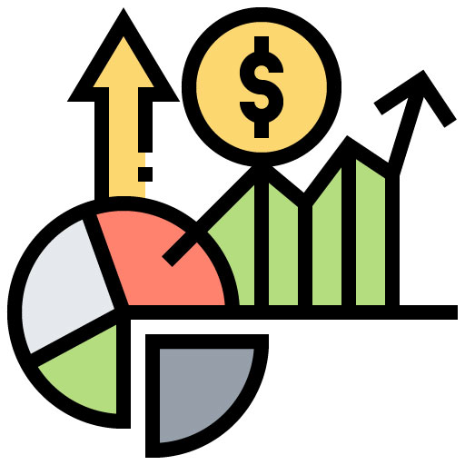 Graph representing a positive evolution of an organization